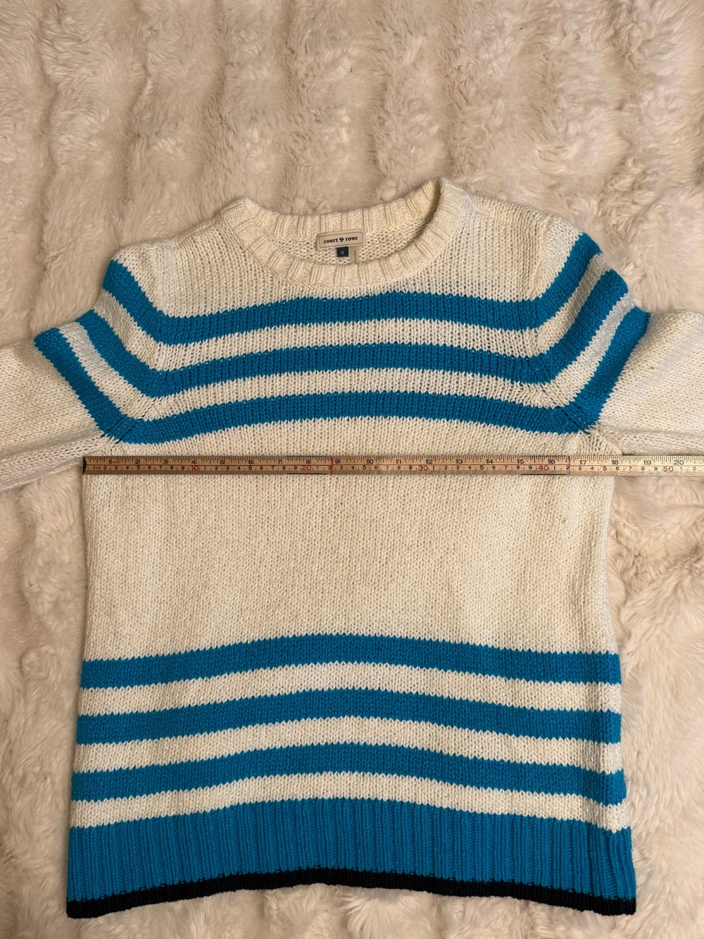 Court & Rowe Super Soft 100% Cotton Striped Sweater Size Small Coastal Preppy - Picture 7 of 8